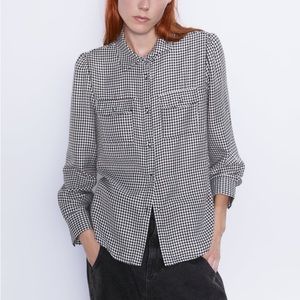 Zara houndstooth shirt